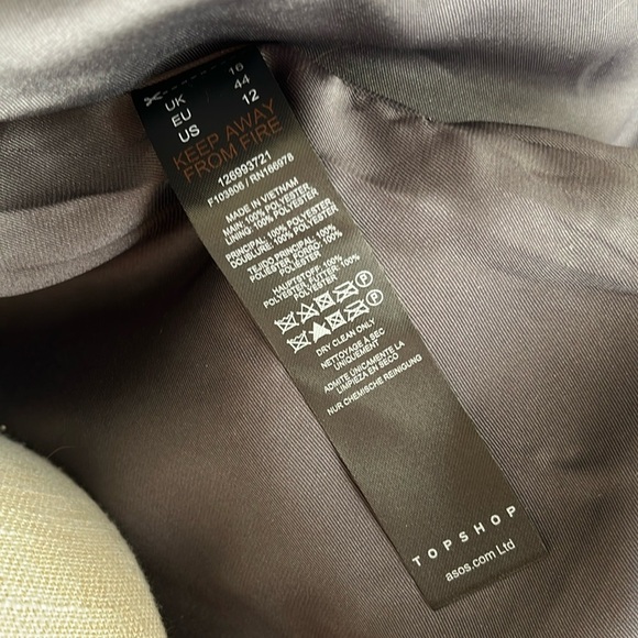 TOPSHOP NWOT Women's Blazer Jacket Peacoat 3 Button Coat Polyester -Size 12 - Picture 6 of 10